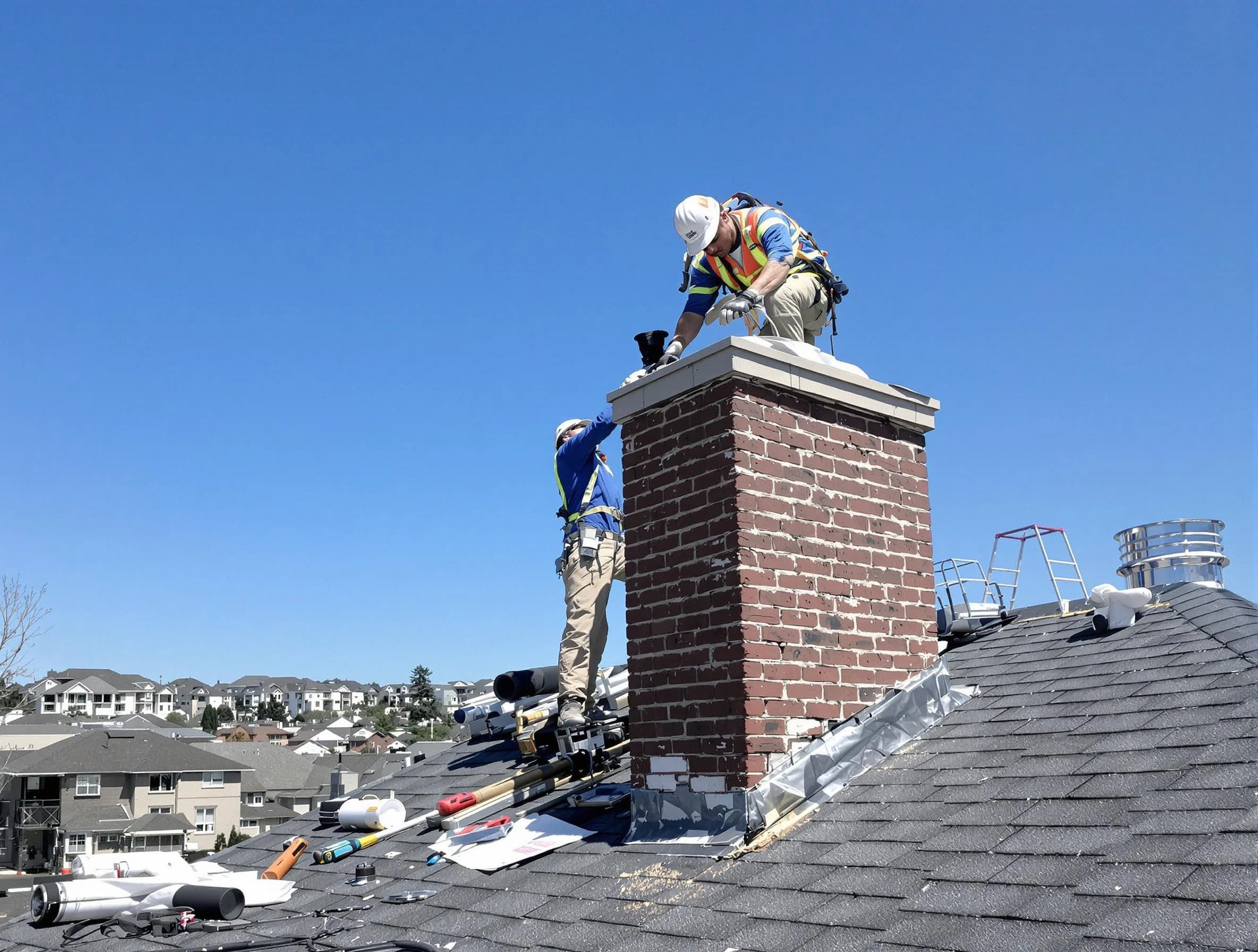 Citrus Park Chimney Sweep repairing a chimney crown in Citrus Park, AZ