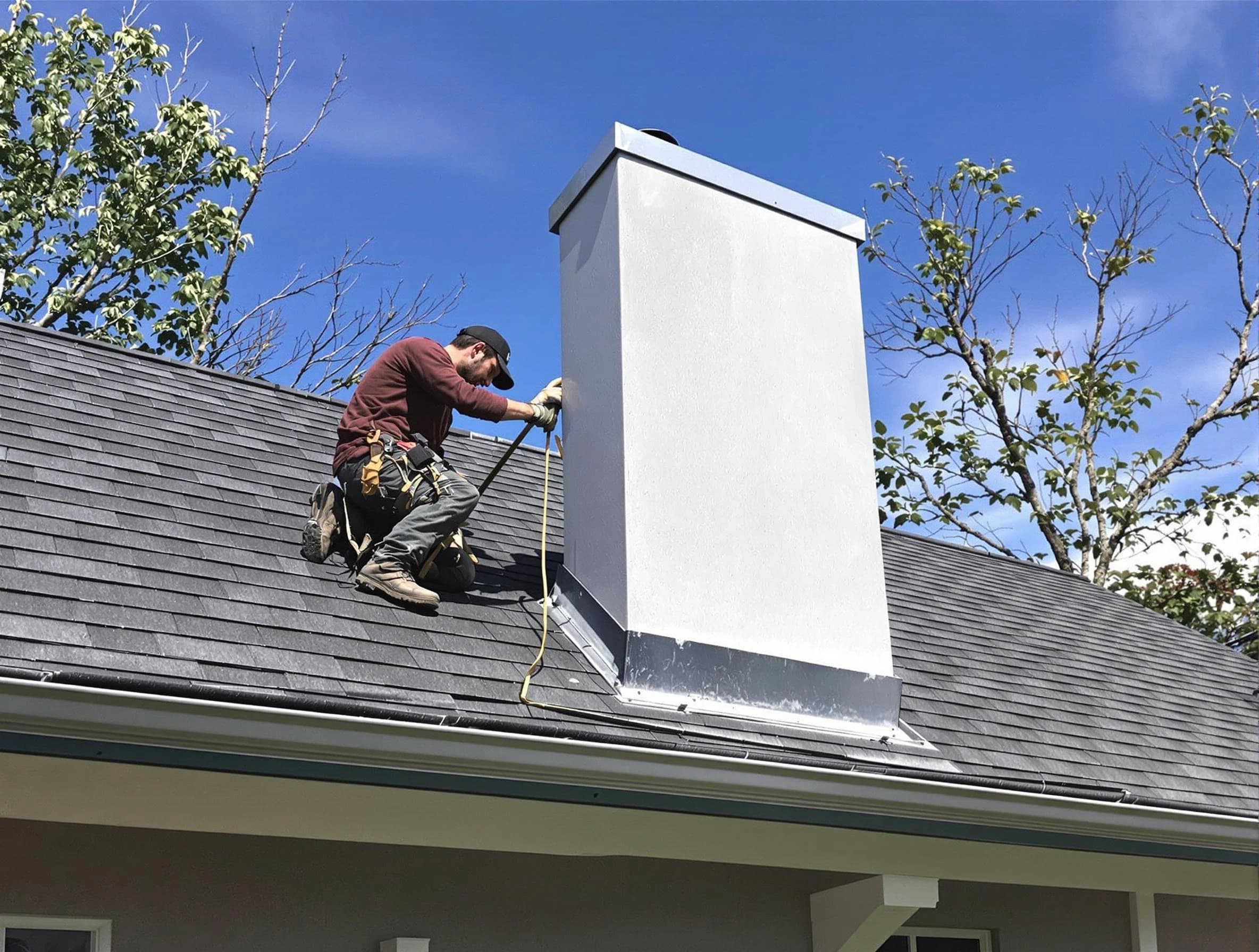 Citrus Park Chimney Sweep team member finishing chimney construction in Citrus Park, AZ