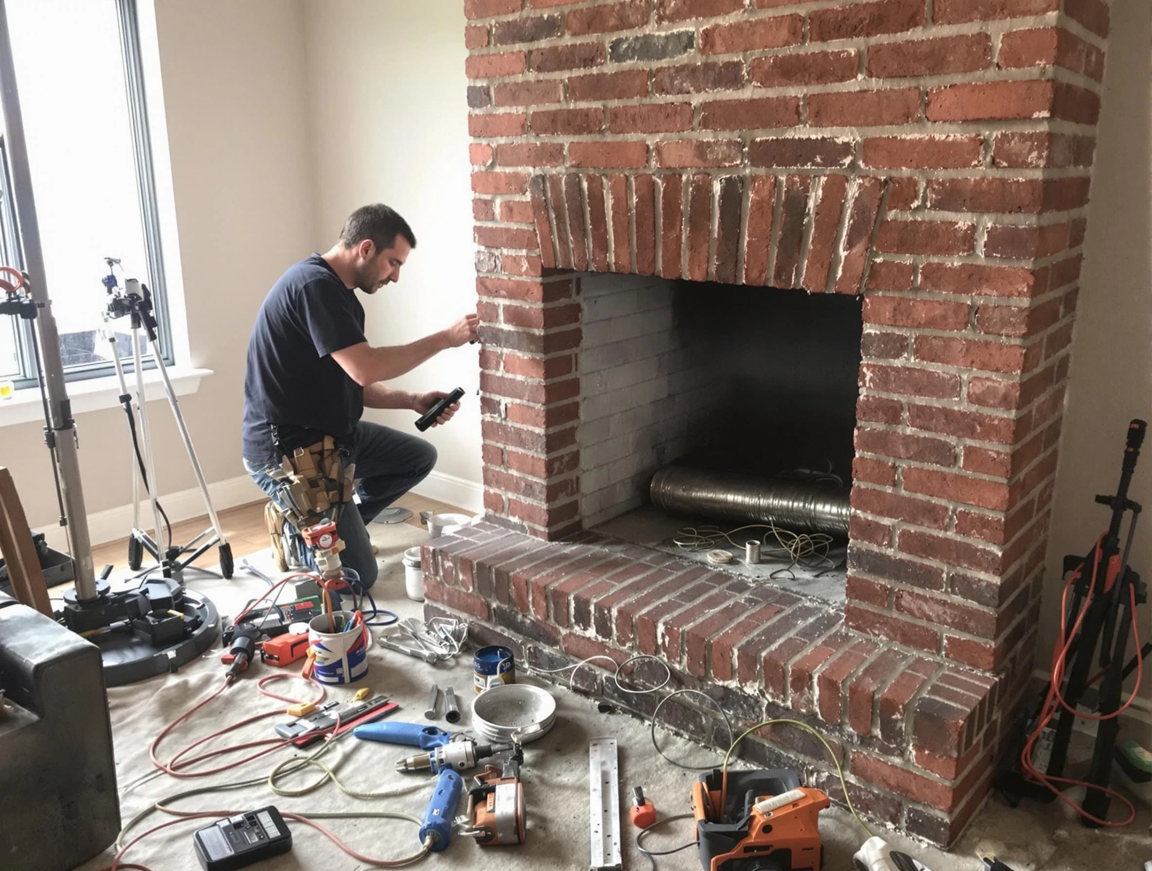 Citrus Park Chimney Sweep specialist finalizing chimney liner service in Citrus Park, AZ