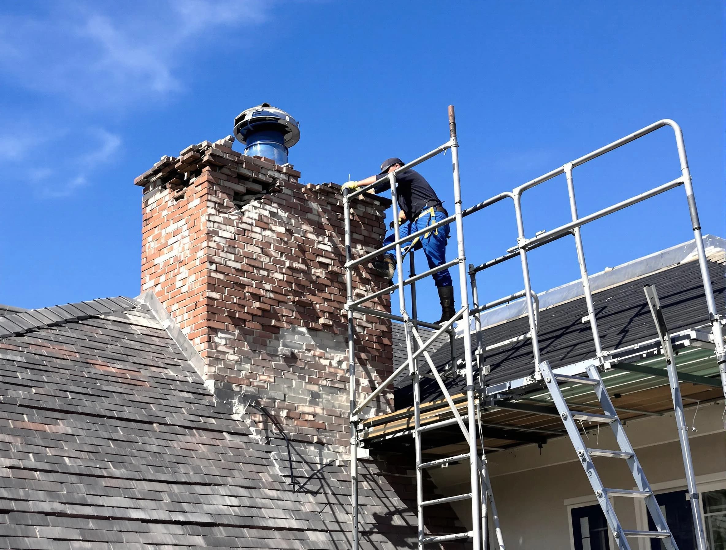 Rebuilding a chimney structure by Citrus Park Chimney Sweep in Citrus Park, AZ