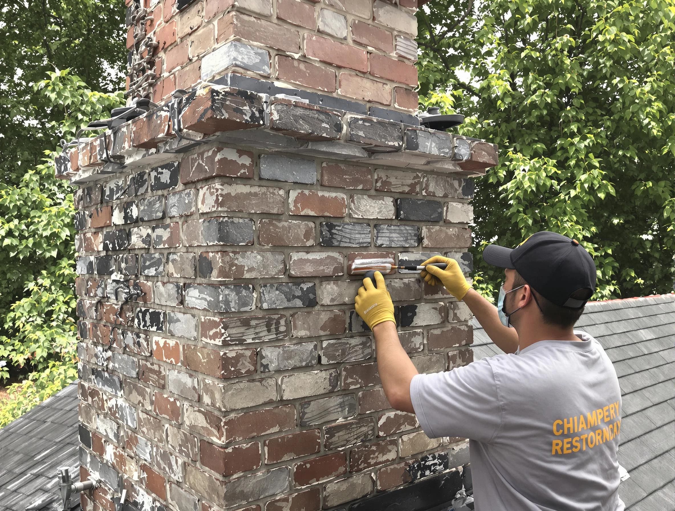 In-progress chimney restoration by Citrus Park Chimney Sweep in Citrus Park, AZ
