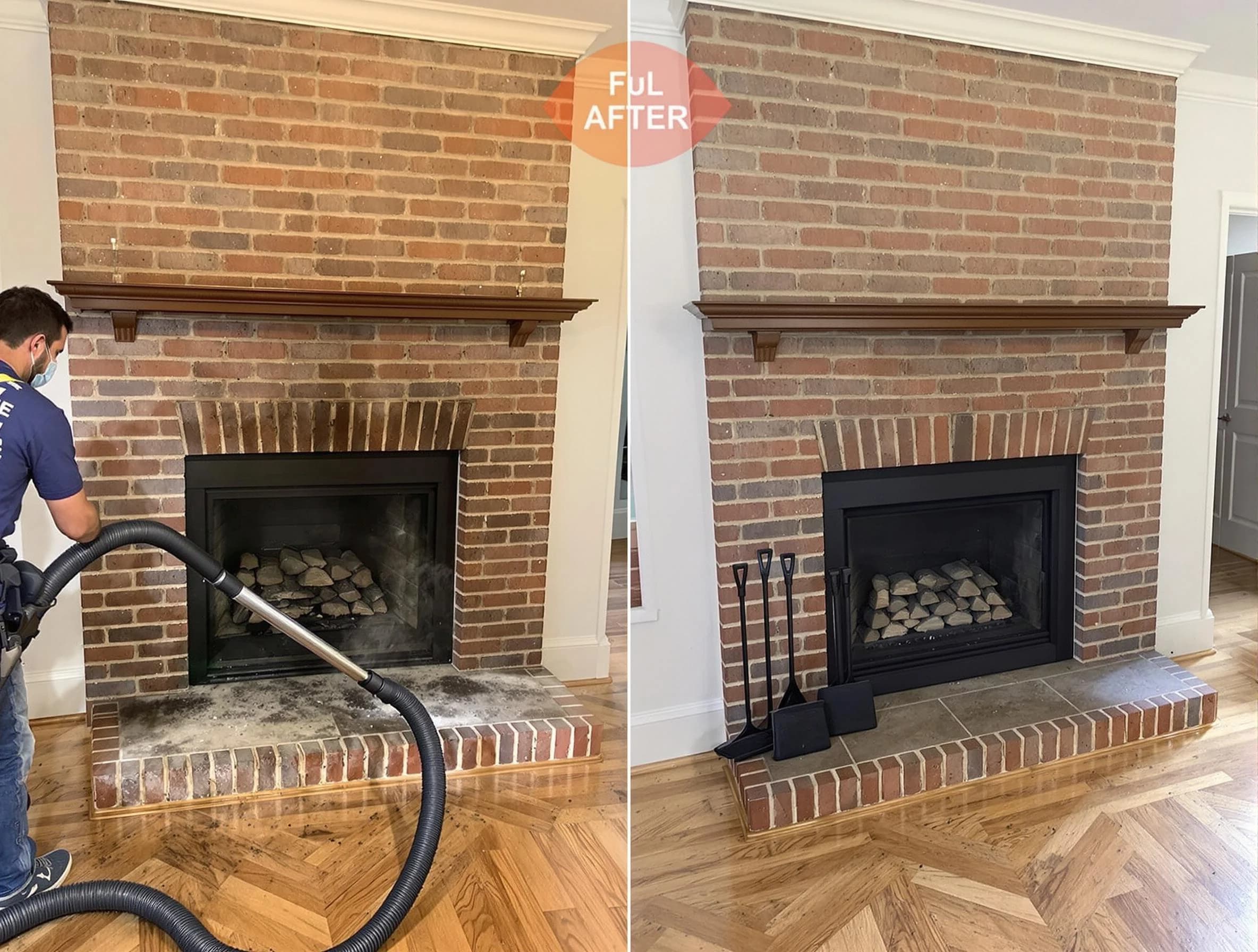 Citrus Park Chimney Sweep carefully sanitizing a fireplace in Citrus Park, AZ