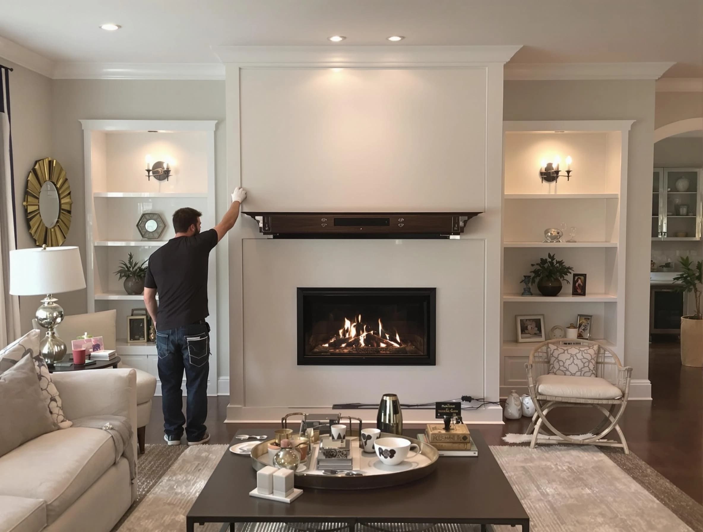 Citrus Park Chimney Sweep installing a new fireplace in Citrus Park, AZ