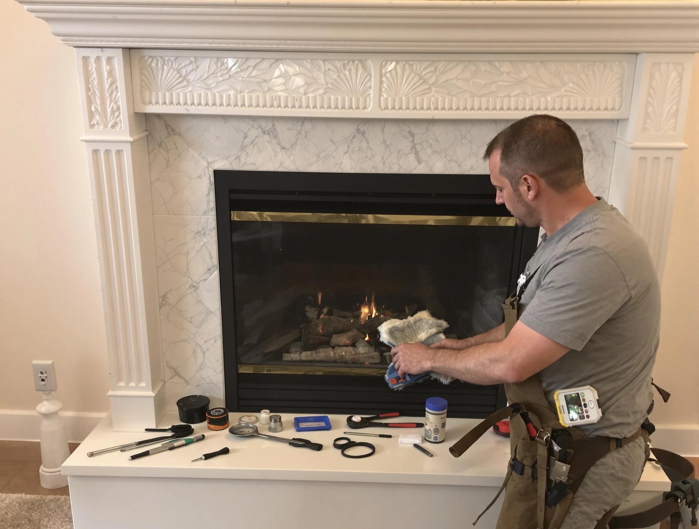 Citrus Park Chimney Sweep performing fireplace maintenance in Citrus Park, AZ