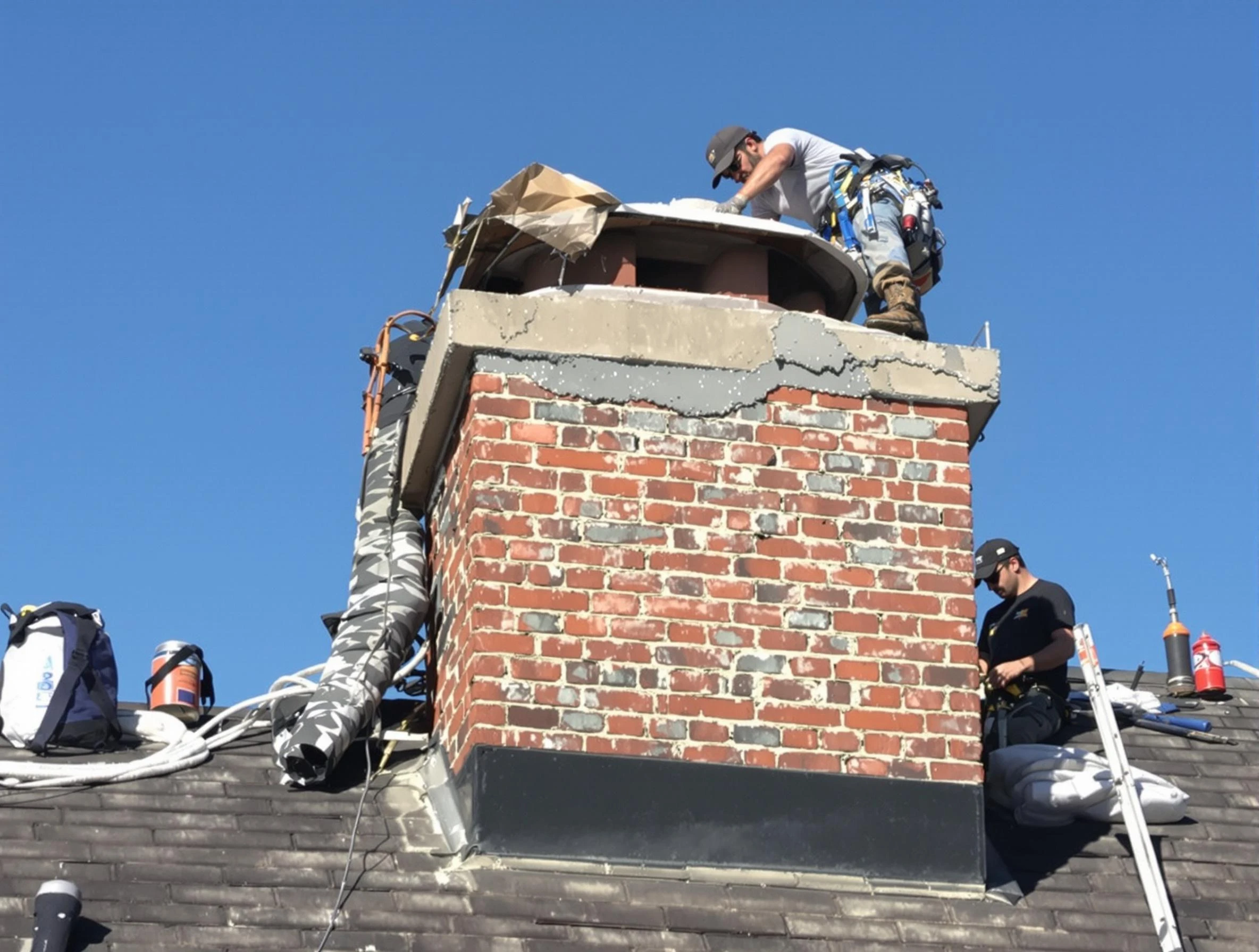 Citrus Park Chimney Sweep installing a custom chimney crown in Citrus Park, AZ