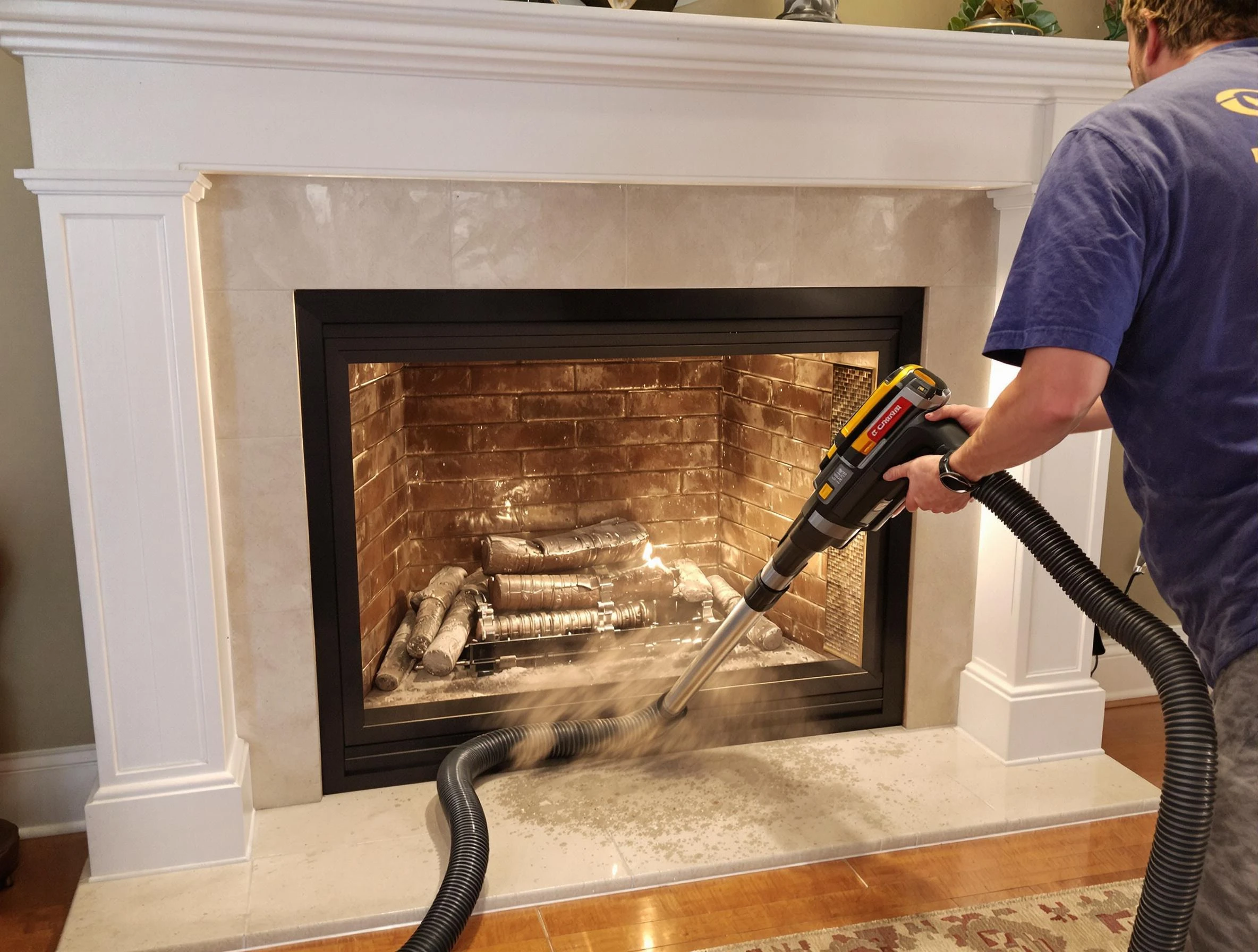 Fireplace cleaning performed by Citrus Park Chimney Sweep in Citrus Park, AZ