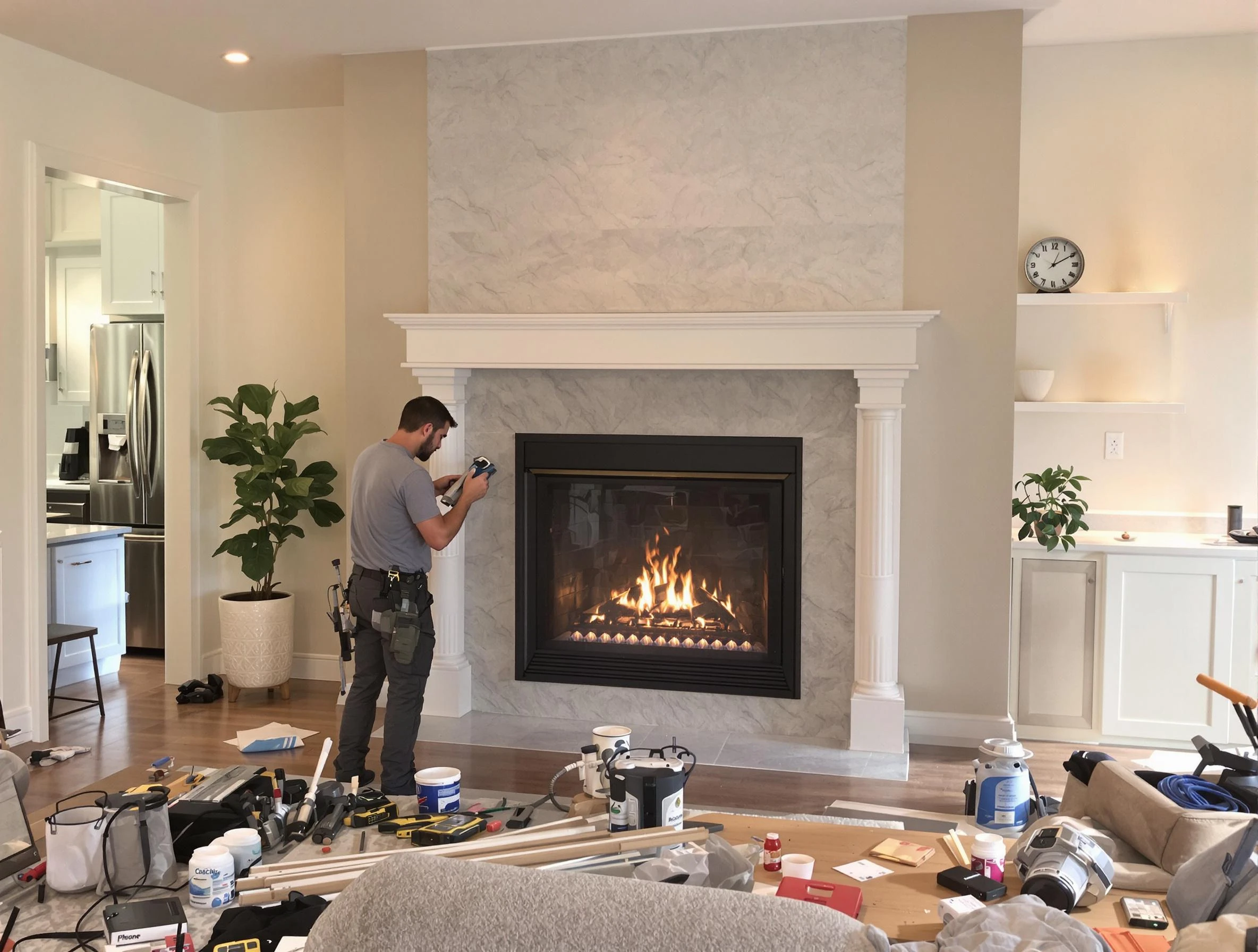 Newly installed fireplace by Citrus Park Chimney Sweep in Citrus Park, AZ