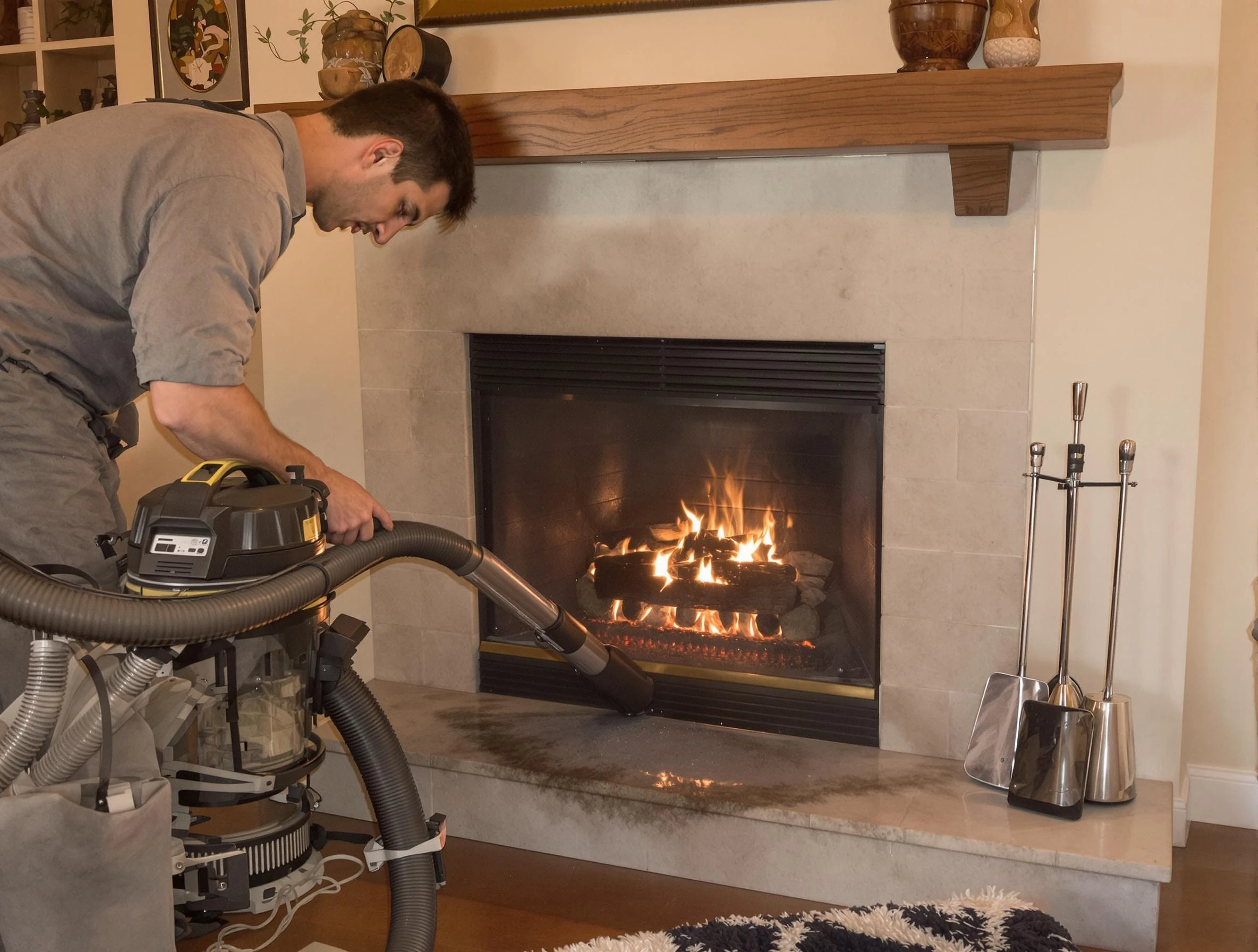 Routine fireplace upkeep by Citrus Park Chimney Sweep in Citrus Park, AZ